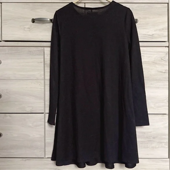 Abercrombie & Fitch Knit Long Sleeve Shirt Dress Black Size Medium - Picture 3 of 8